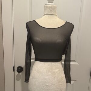 SPANX Black Sheer Layering Crop Top